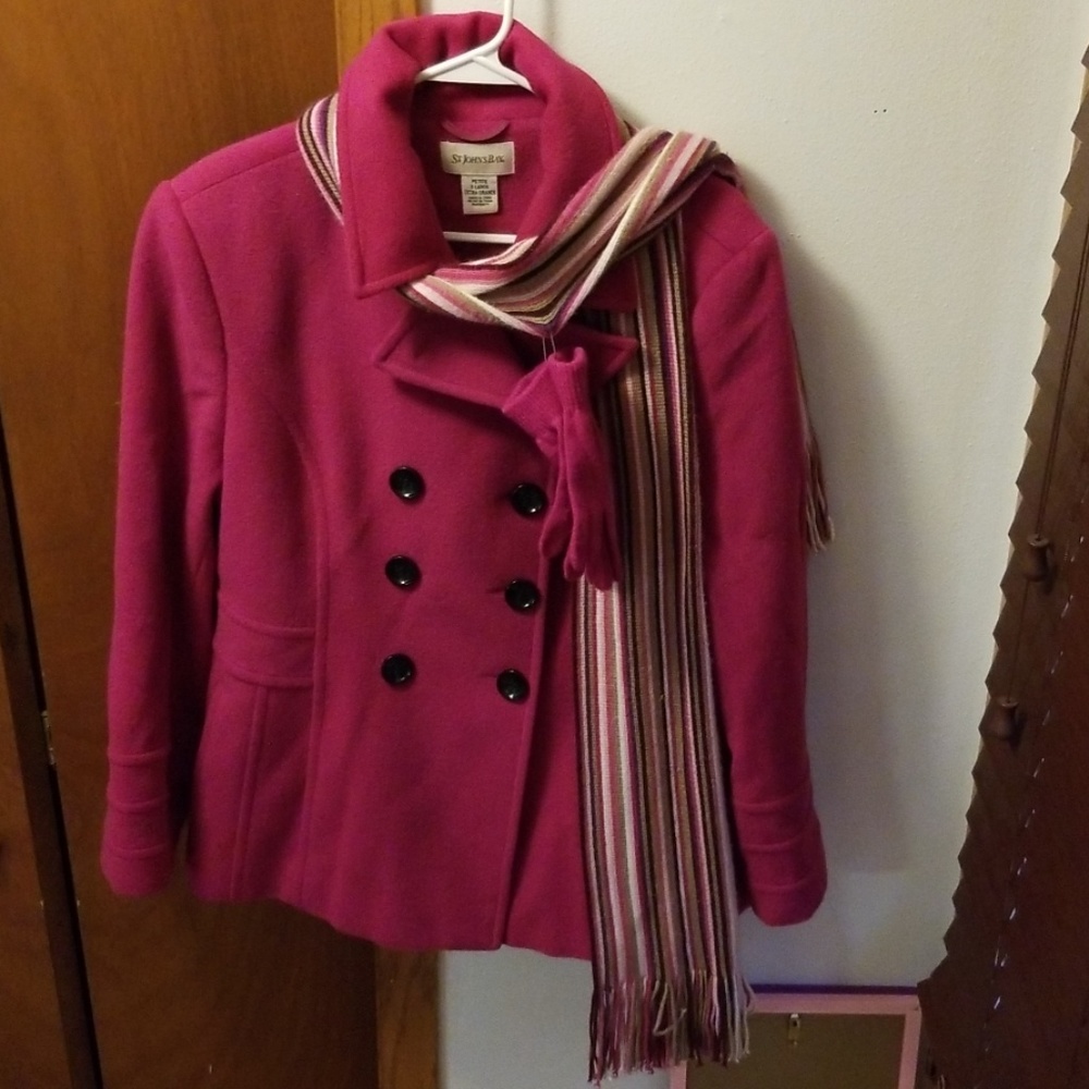 St. John's Bay XL Petite pink peacoat